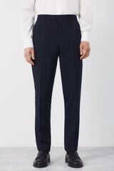 Cortefiel Dynamic blue structured trousers Navy