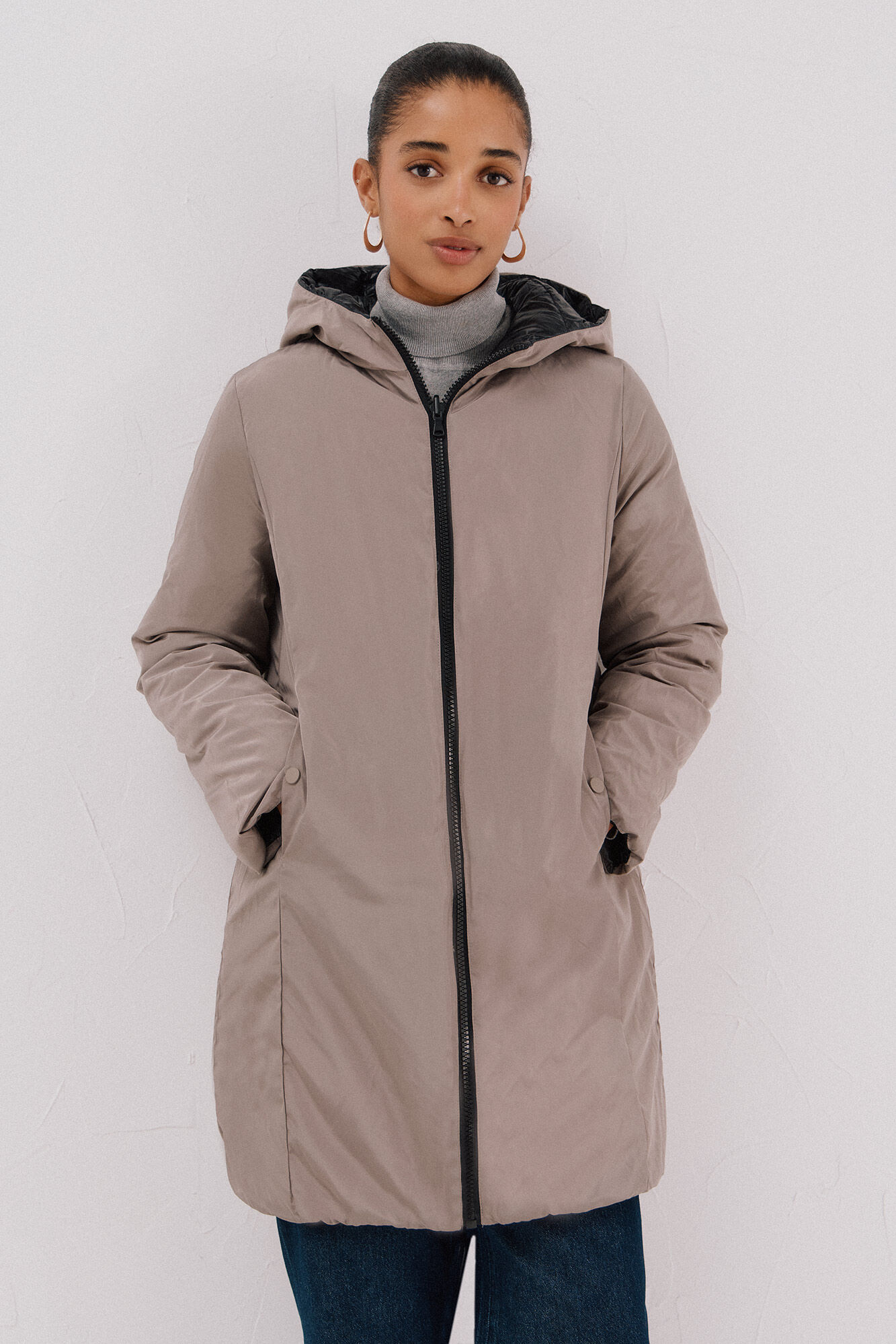 Cortefiel Anoraque revers&iacute;vel thermolite&reg; Preto