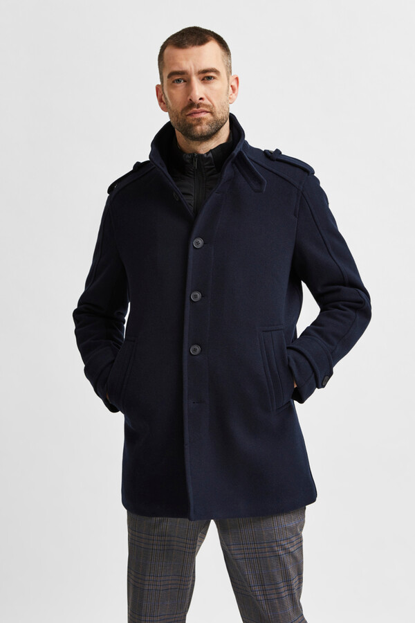 Cortefiel Coat with buttons Blue