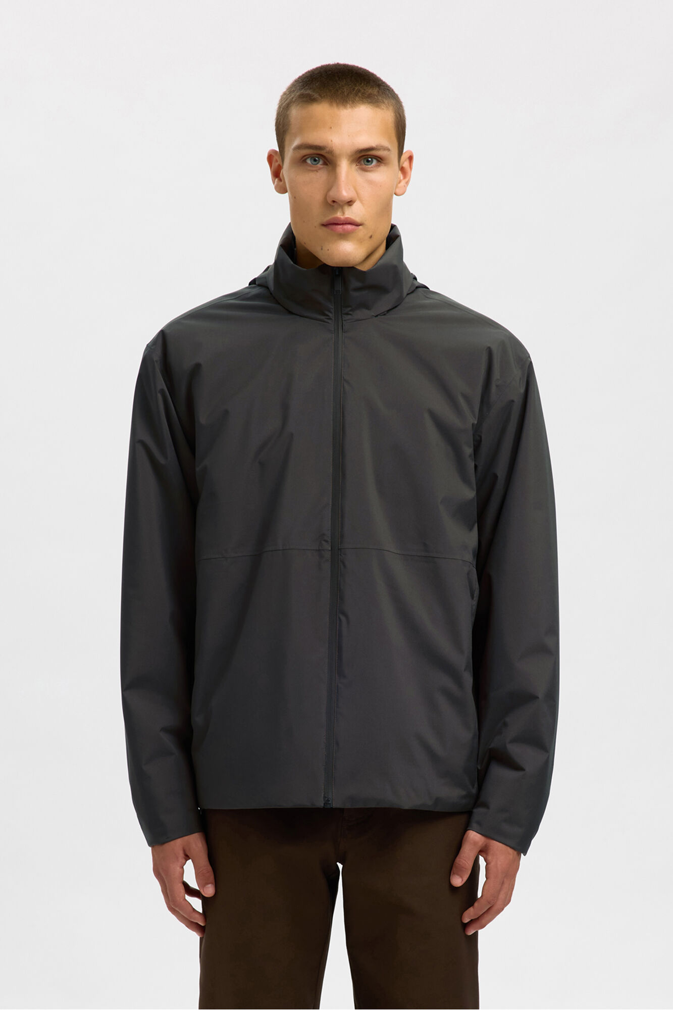 Selected Blus&atilde;o t&eacute;cnica resistente &agrave; &aacute;gua  Cinzento