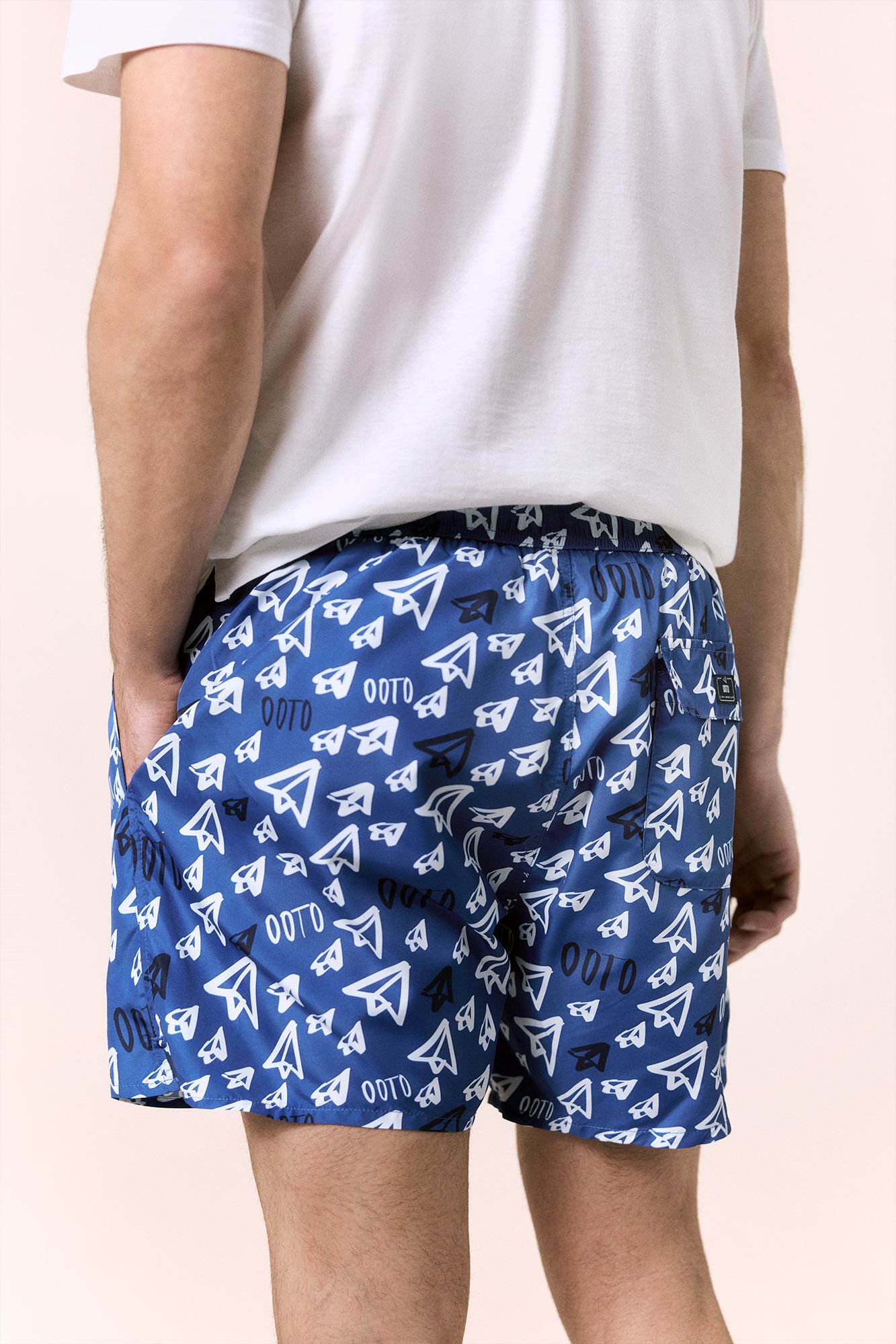 OOTO Fato de banho estampado logo OOTO Azul