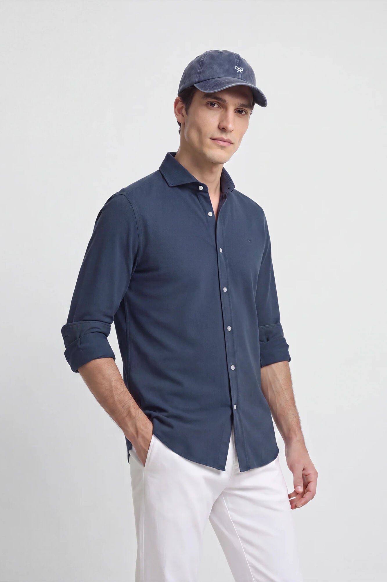 Silbon Camisa desportiva estruturada Azul