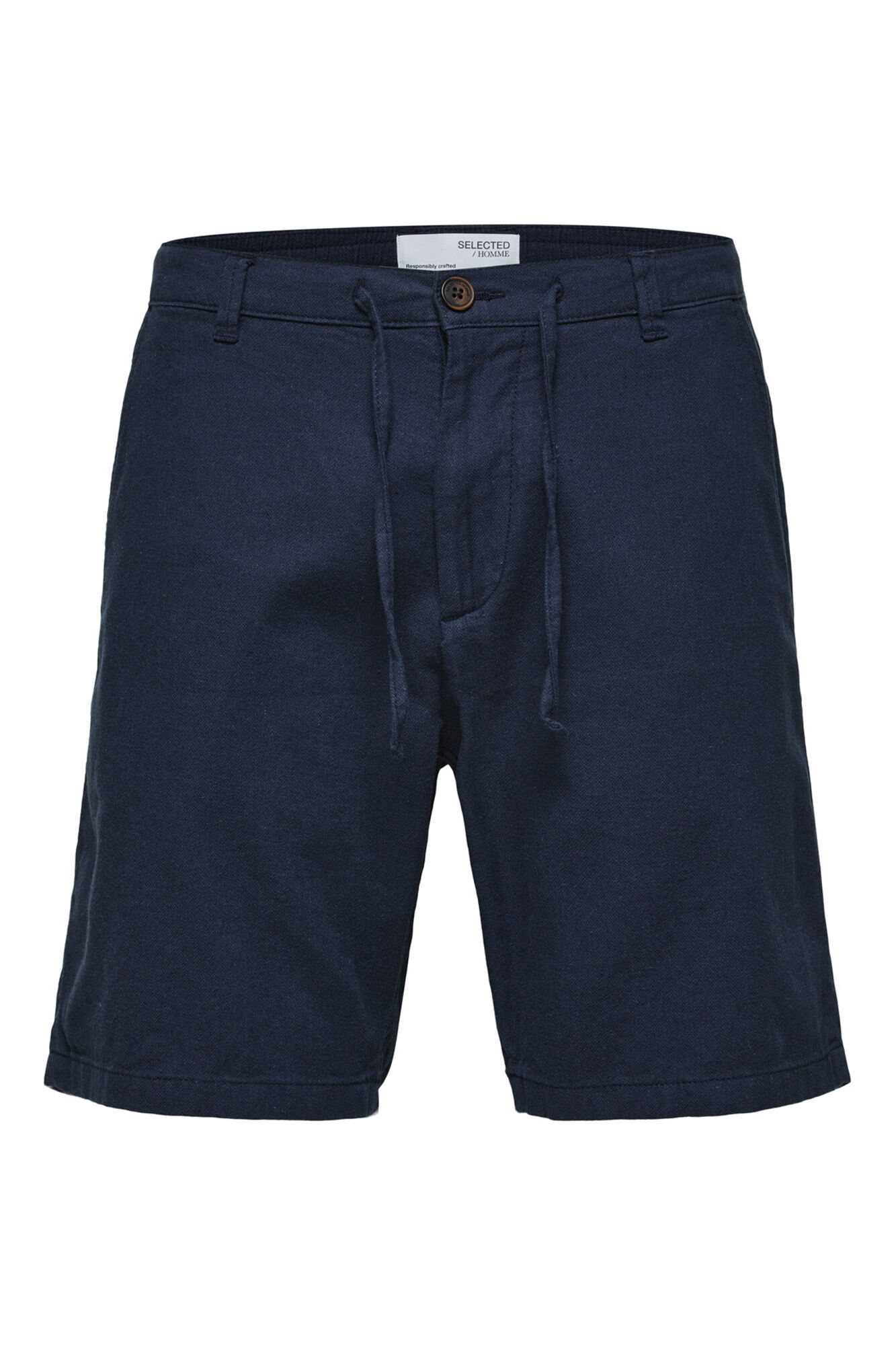 Selected Cal&ccedil;as chino curtas Azul