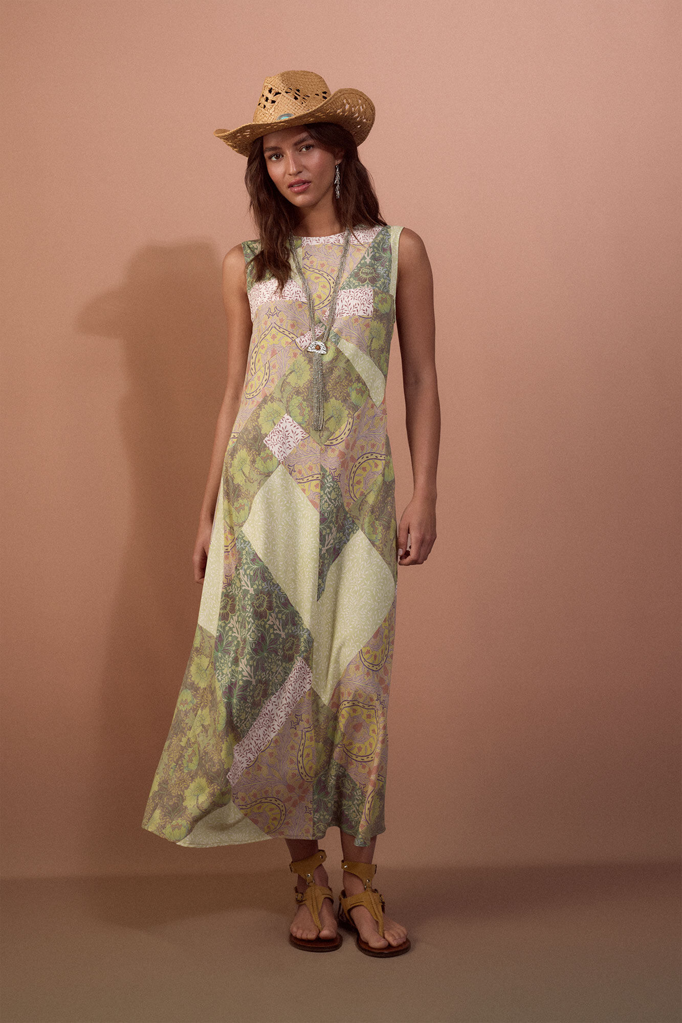 Slowlove Vestido com cortes estampado