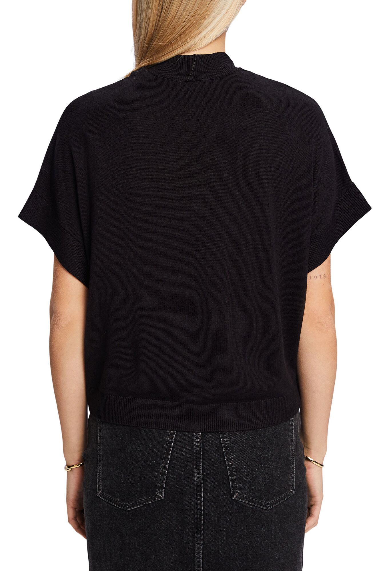 Esprit Casaco curto aberto tipo quimono Preto