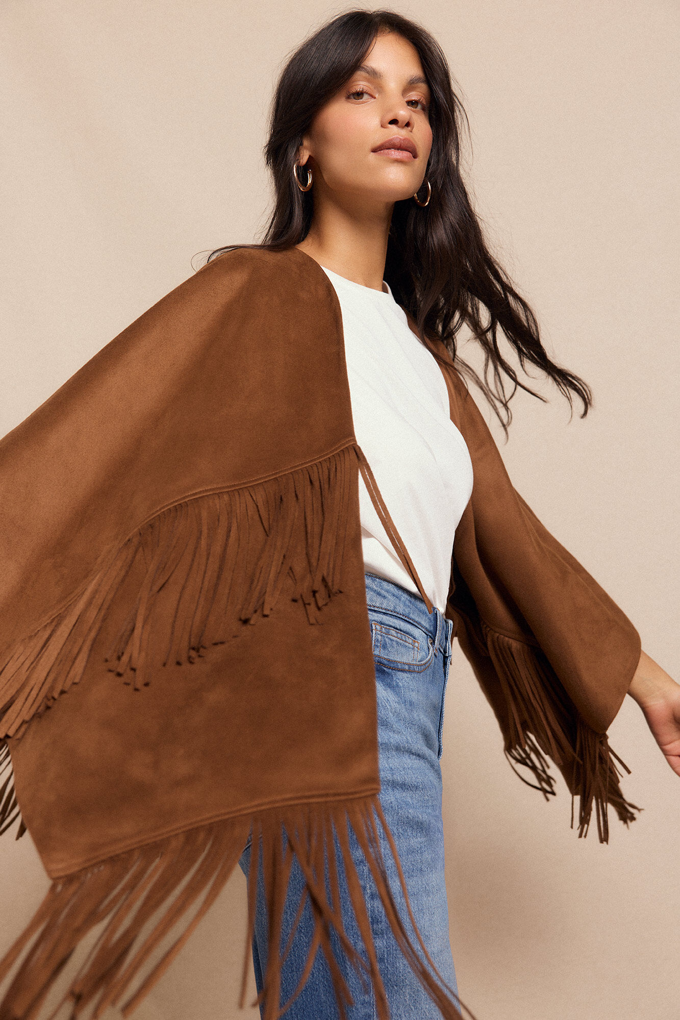 Slowlove Poncho capa efecto piel