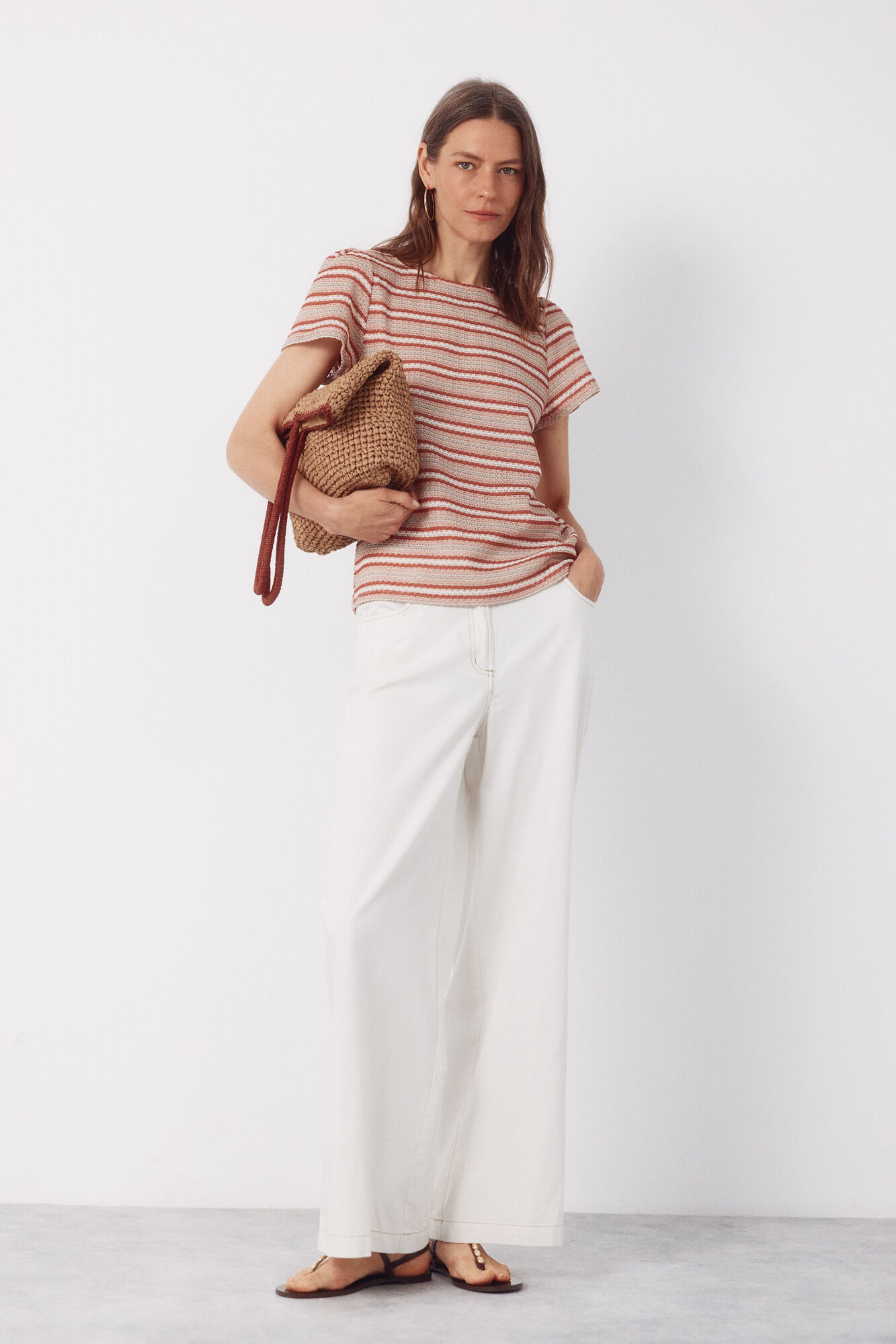 Cortefiel Striped structured top