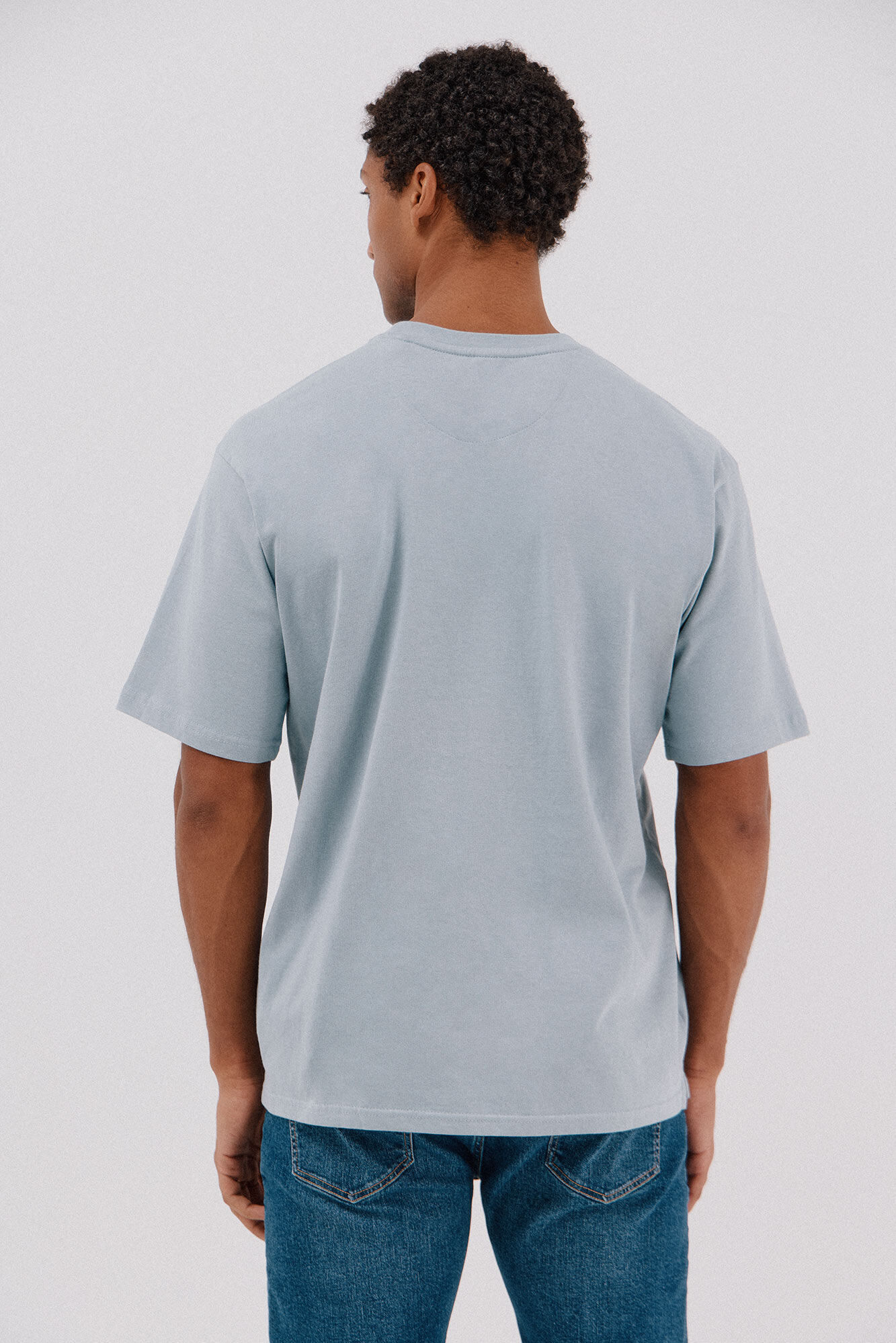 Cortefiel Basic T-shirt Blue