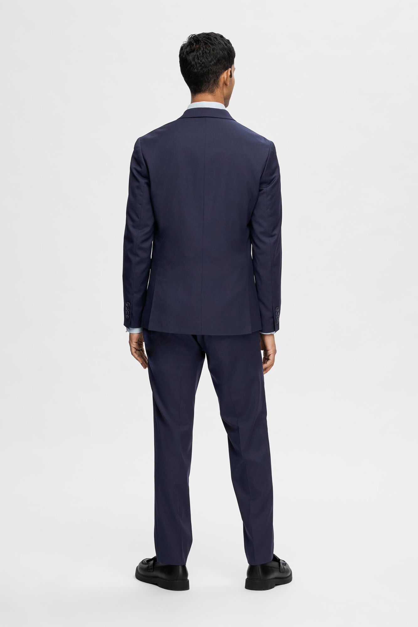 Selected Slim fit suit jacket made from recycled materials Navy