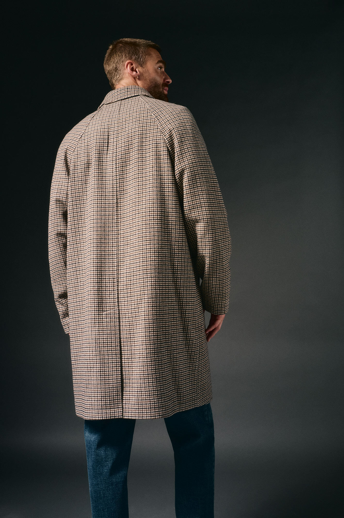 OOTO Abrigo cuadro inglesado Beige