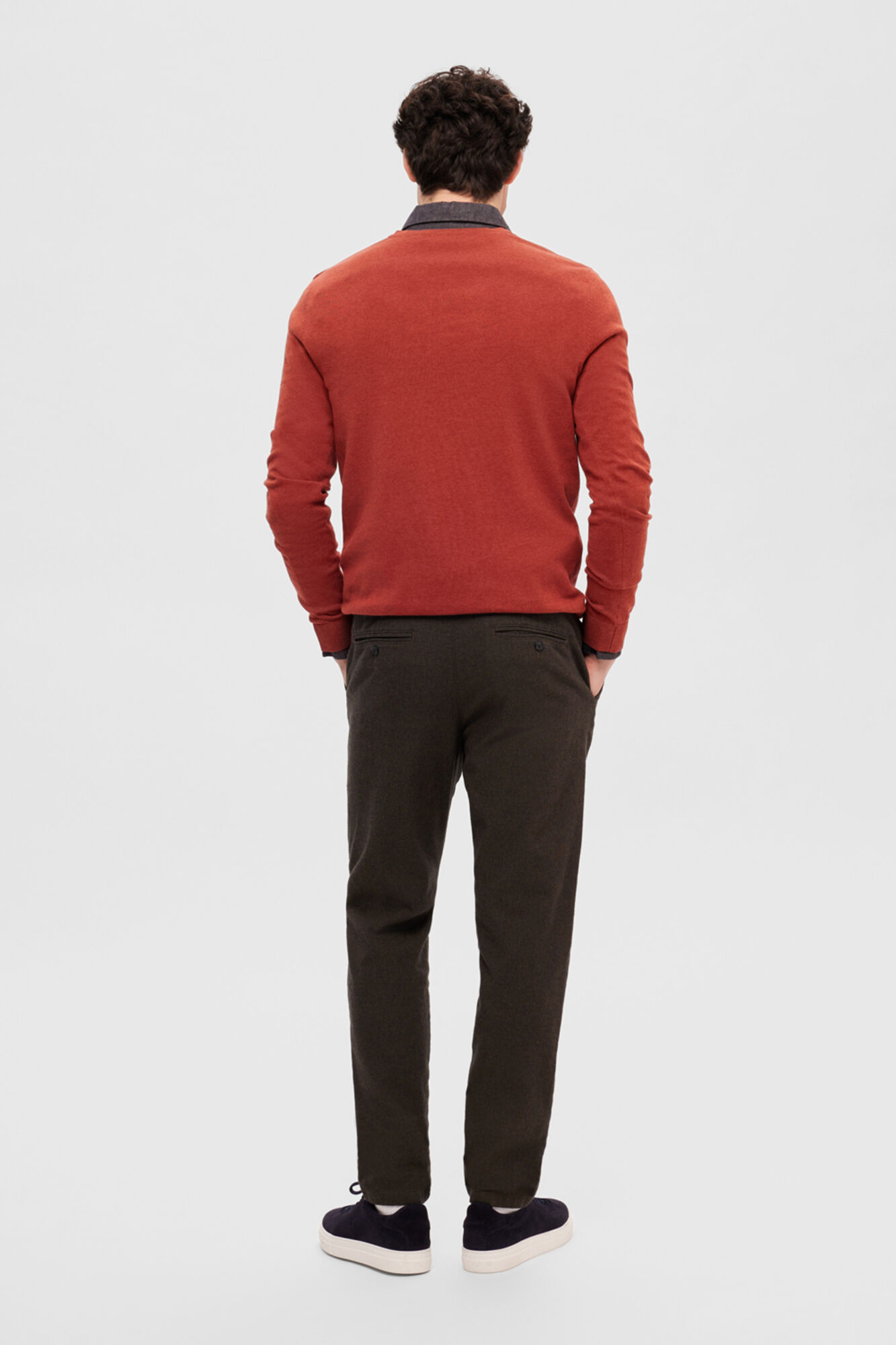 Selected Jersey con cuello de pico 100% algod&oacute;n Rojo