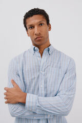 Cortefiel Camisa riscas em chamas Azul