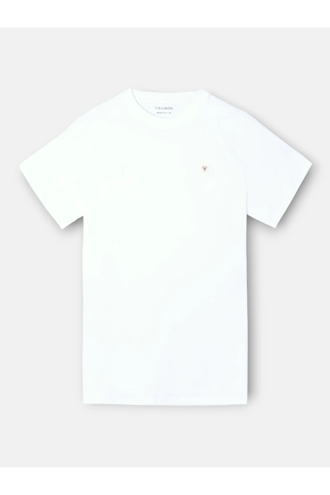 Silbon T-shirt lisa com minilogo em remendo Branco