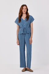 Cortefiel Printed fluid trousers Printed blue