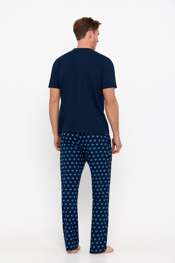 Cortefiel Jersey-knit pyjama set Navy