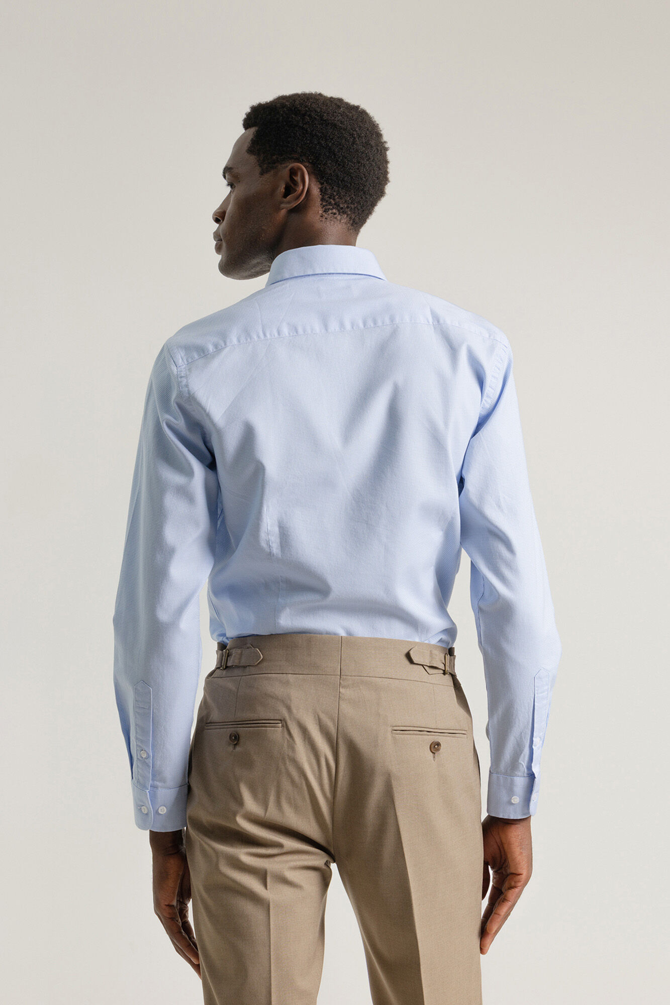 PuroEGO Camisa pied- de-pied-de-poule slim fit Azul