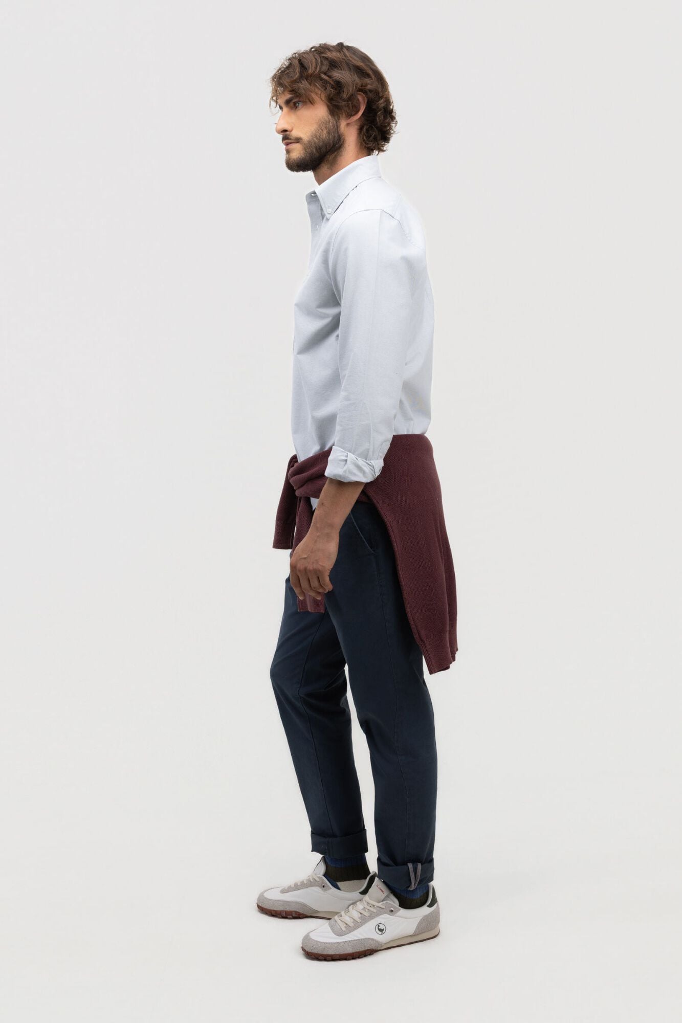 El Ganso Camisa Oxford lisa com bot&otilde;es Ecru