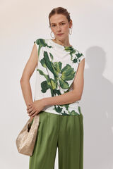 Cortefiel Pleated sleeve top Multicolour