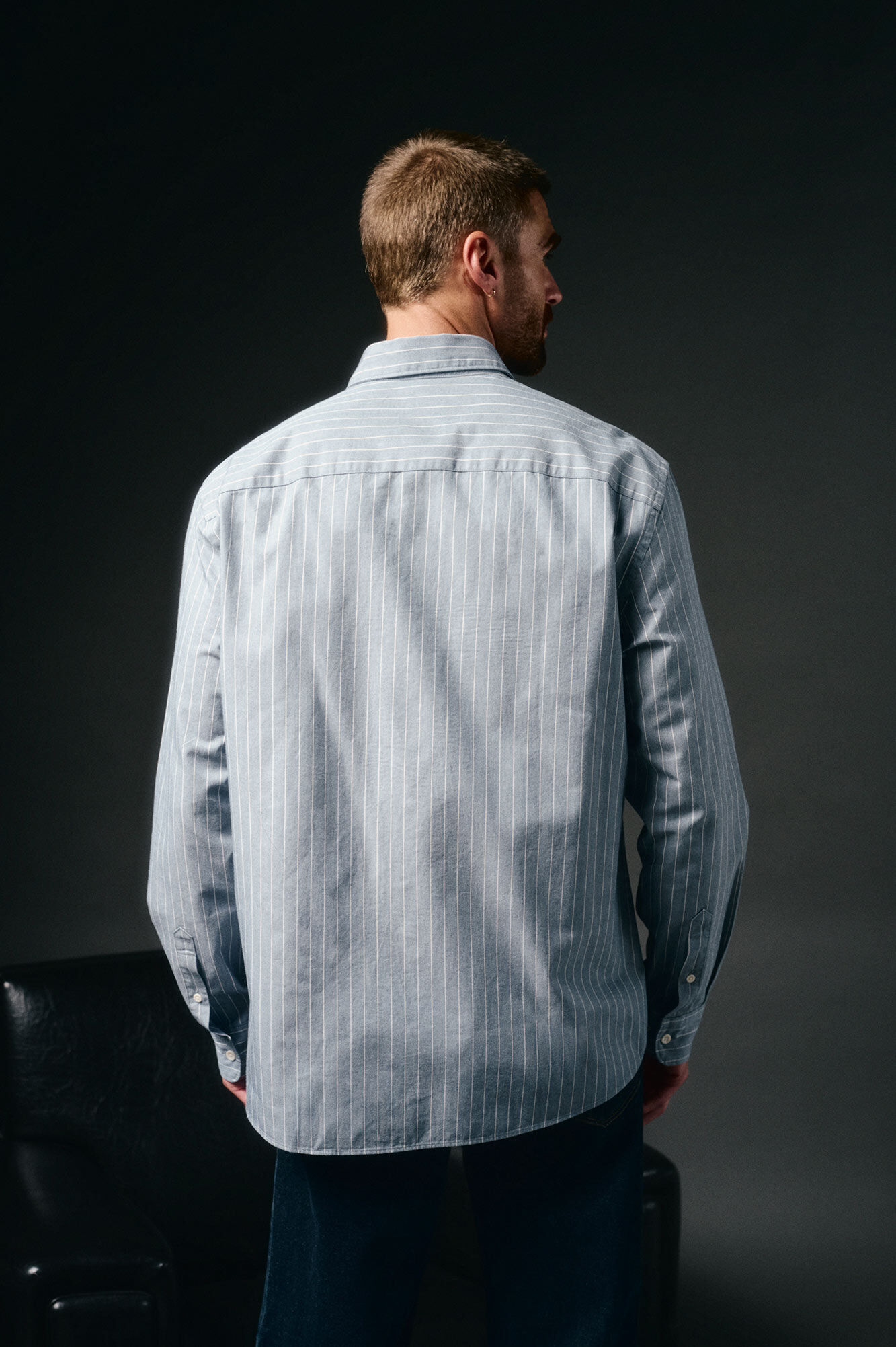 OOTO Camisa riscas twill Azul