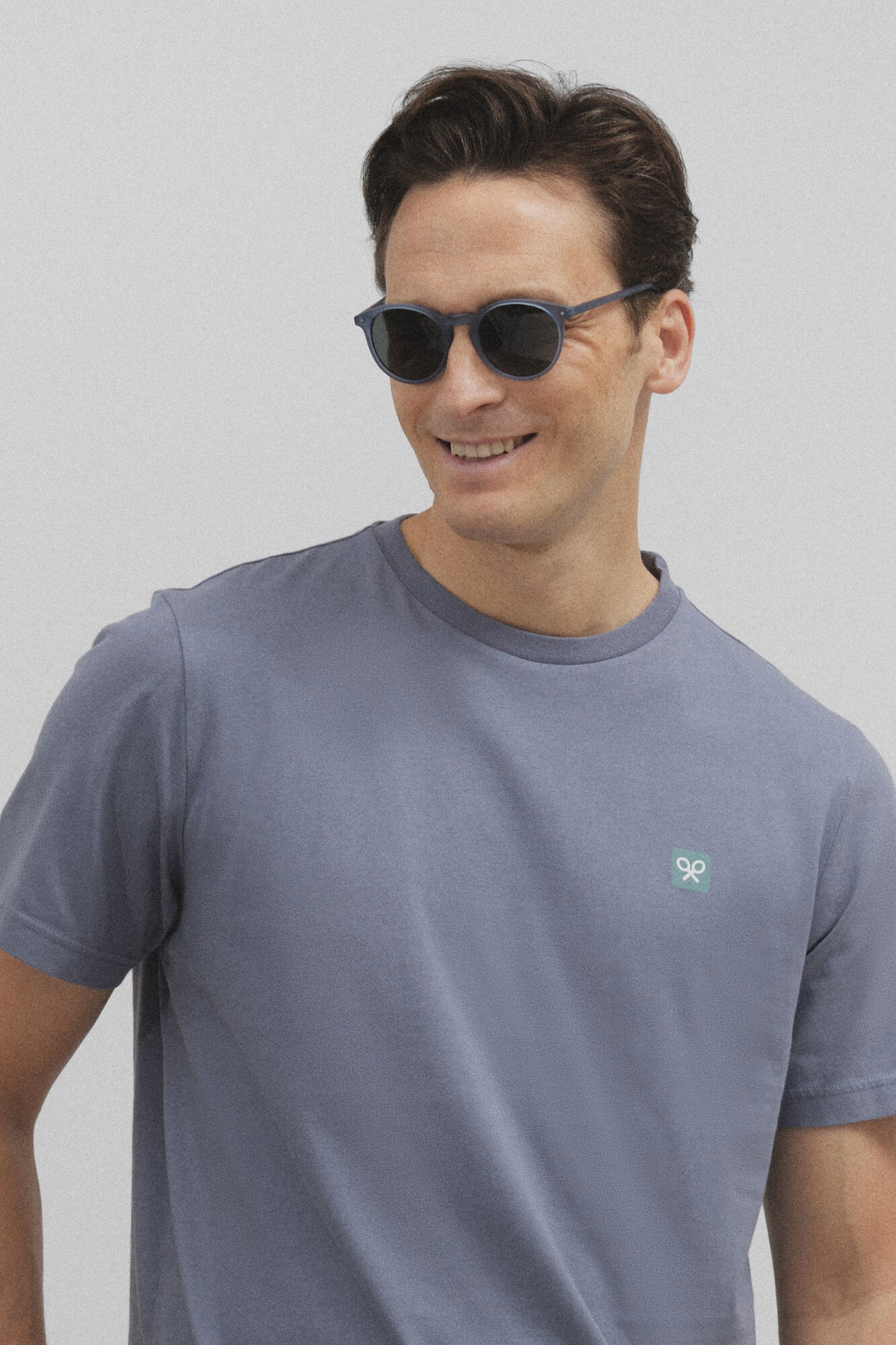 Silbon Camiseta cuadro raqueta Azul