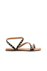 Gioseppo Sand&aacute;lias com tachas em pele necedah Preto