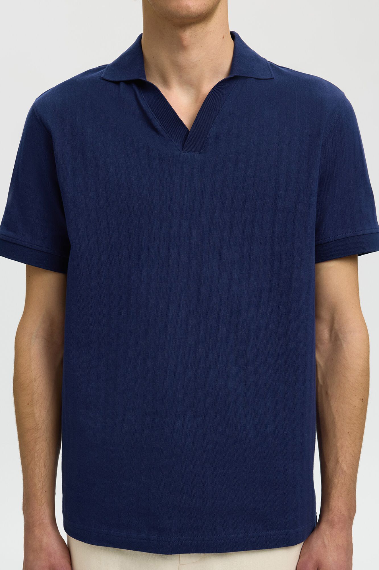 Selected Polo de manga corta Azul marino