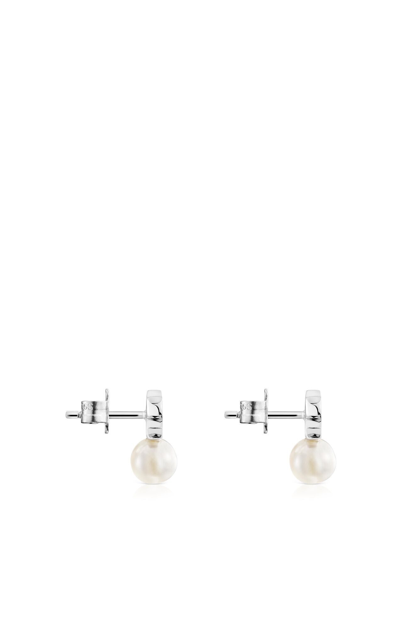 Tous Silver bear and pearl earrings Grey