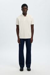 Selected Piqu&eacute; basic polo shirt White