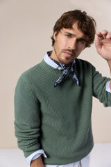 OOTO Pearled knit round neck jumper Kaki