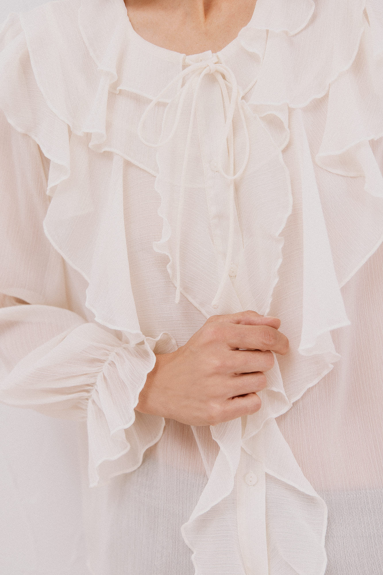 Cortefiel Flounced front blouse White