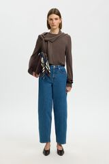 Selected 100% merino wool jumper Dark brown