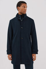 Cortefiel Coat with removable lining stand-up collar Navy