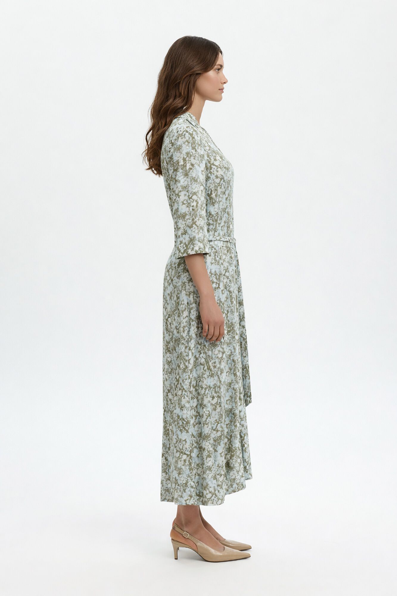 Selected Vestido comprido estampado Verde