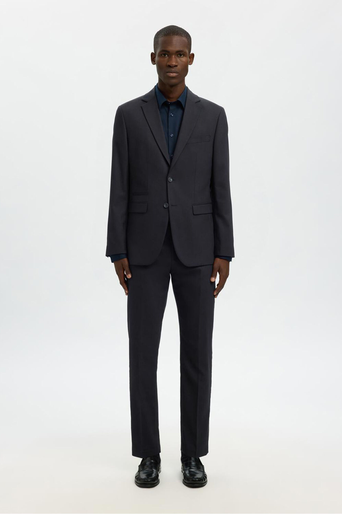 Selected Terno slim fit de duas pe&ccedil;as em l&atilde; fria