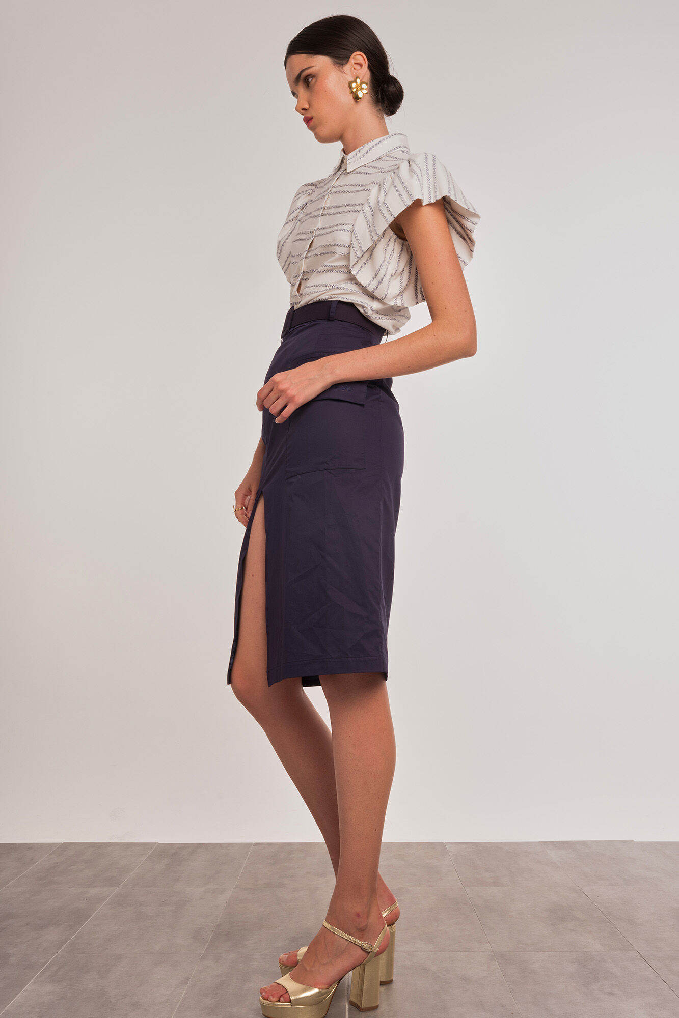 Dolores Promesas Cargo pocket midi skirt Navy