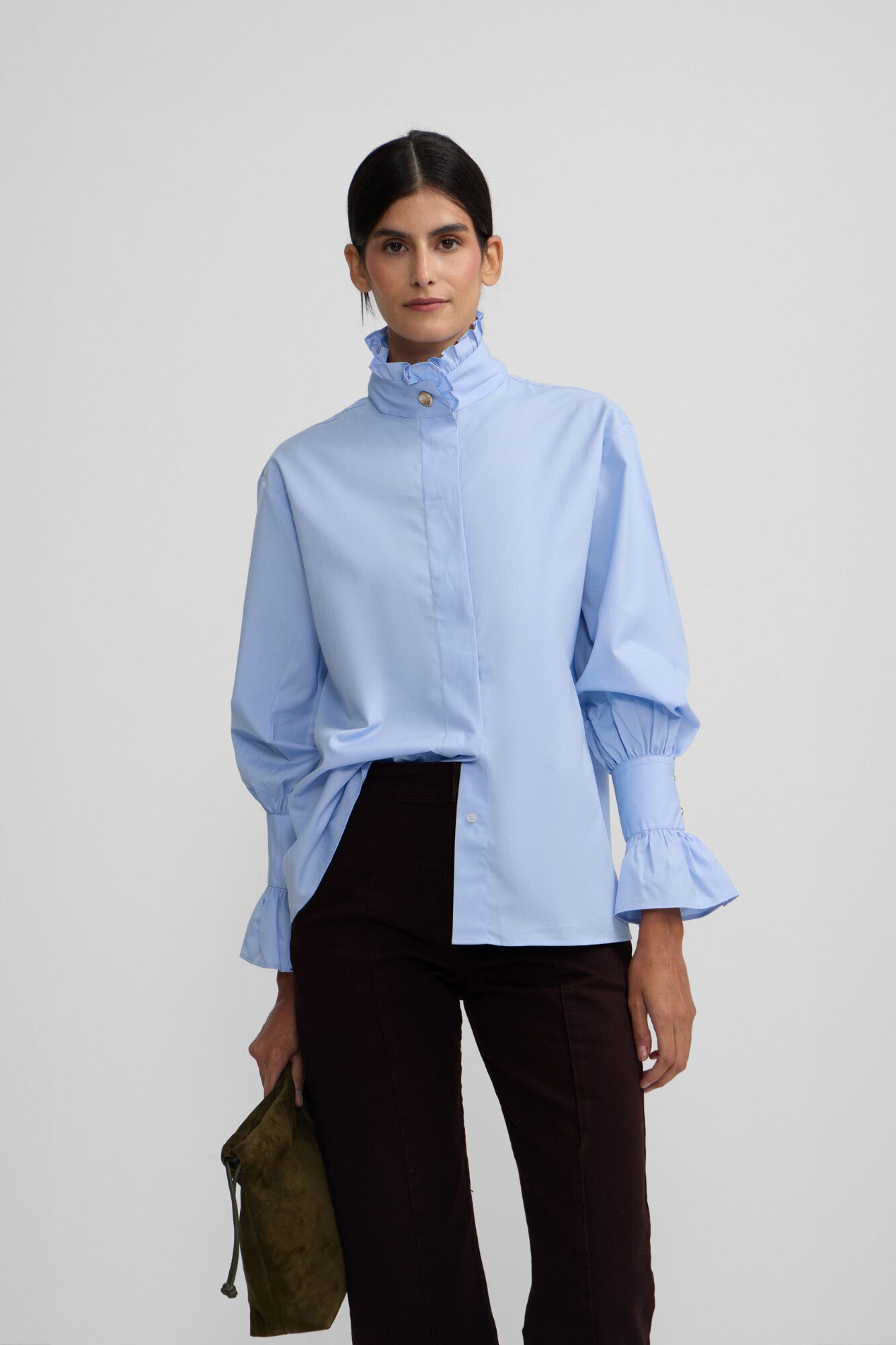 Silbon Camisa com detalhe de punho Azul