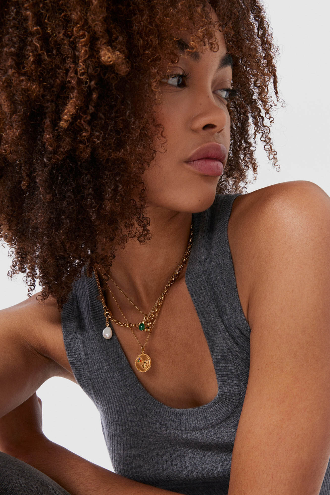 Tous Colgante oso de plata vermeil Amarillo