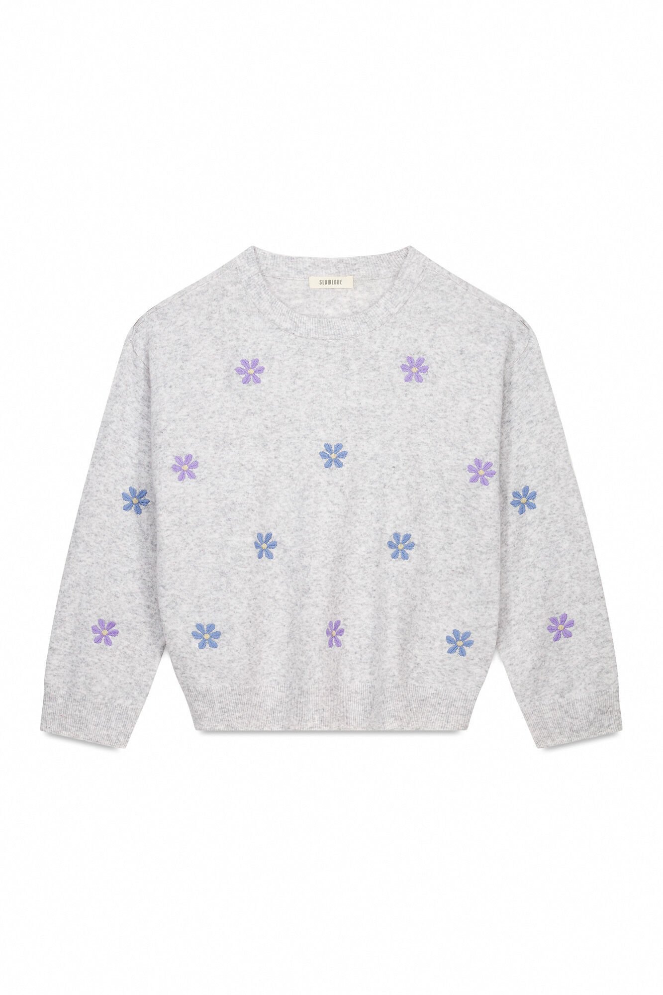 Slowlove Jersey bordado Cinzento