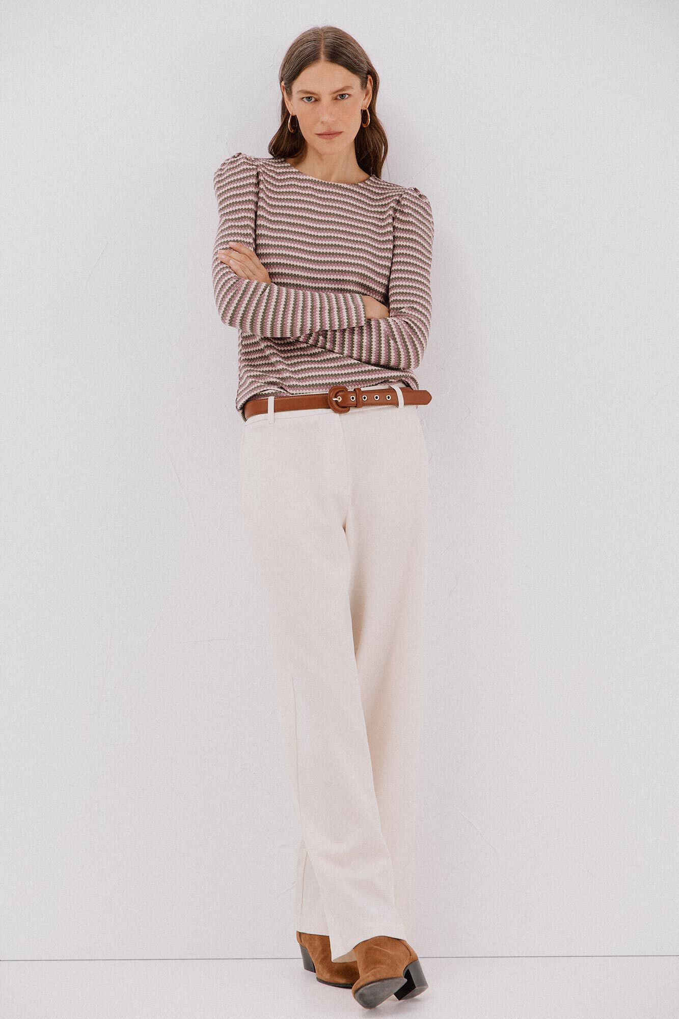 Cortefiel Top estructura rayas multicolor