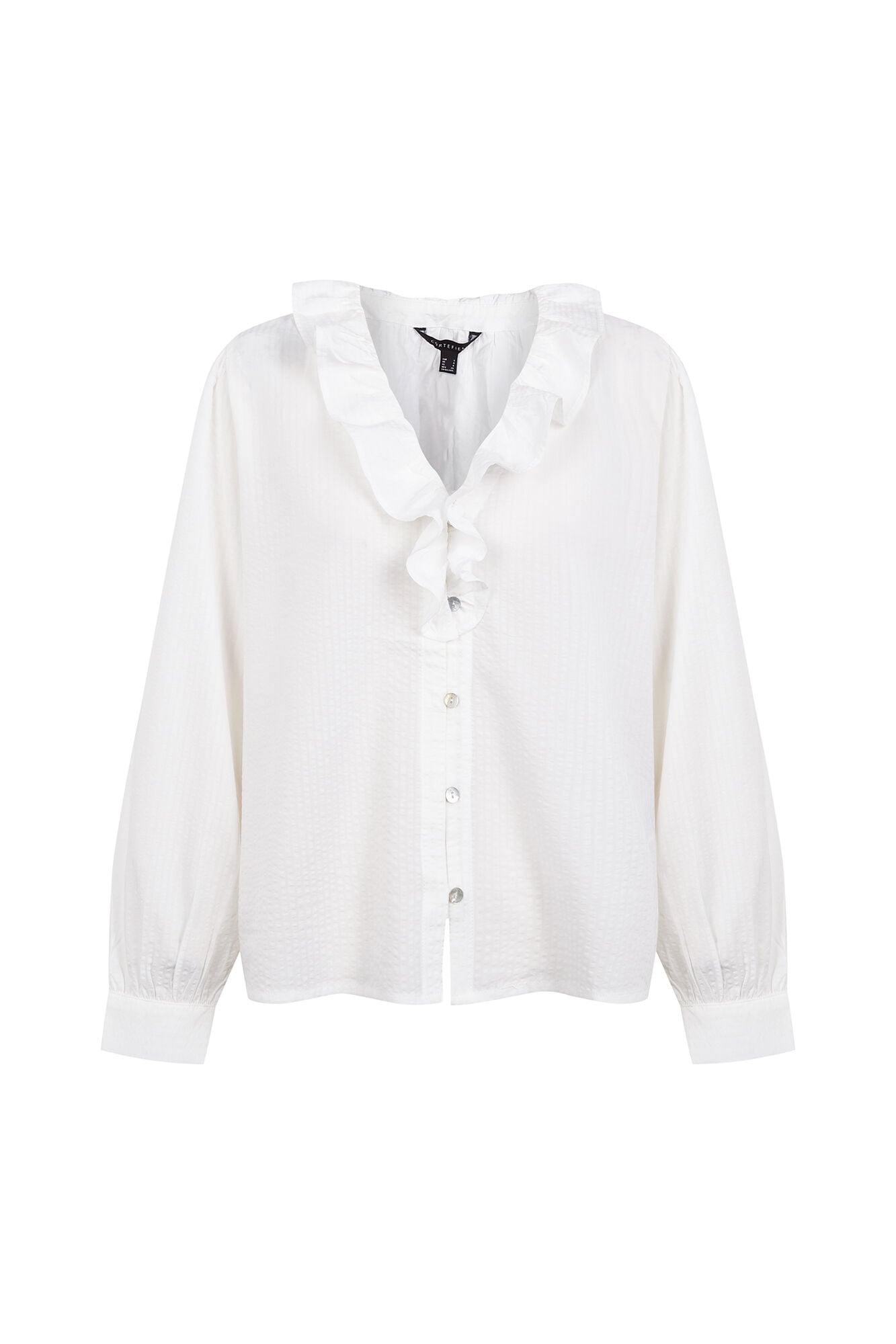 Cortefiel Ruffle blouse White