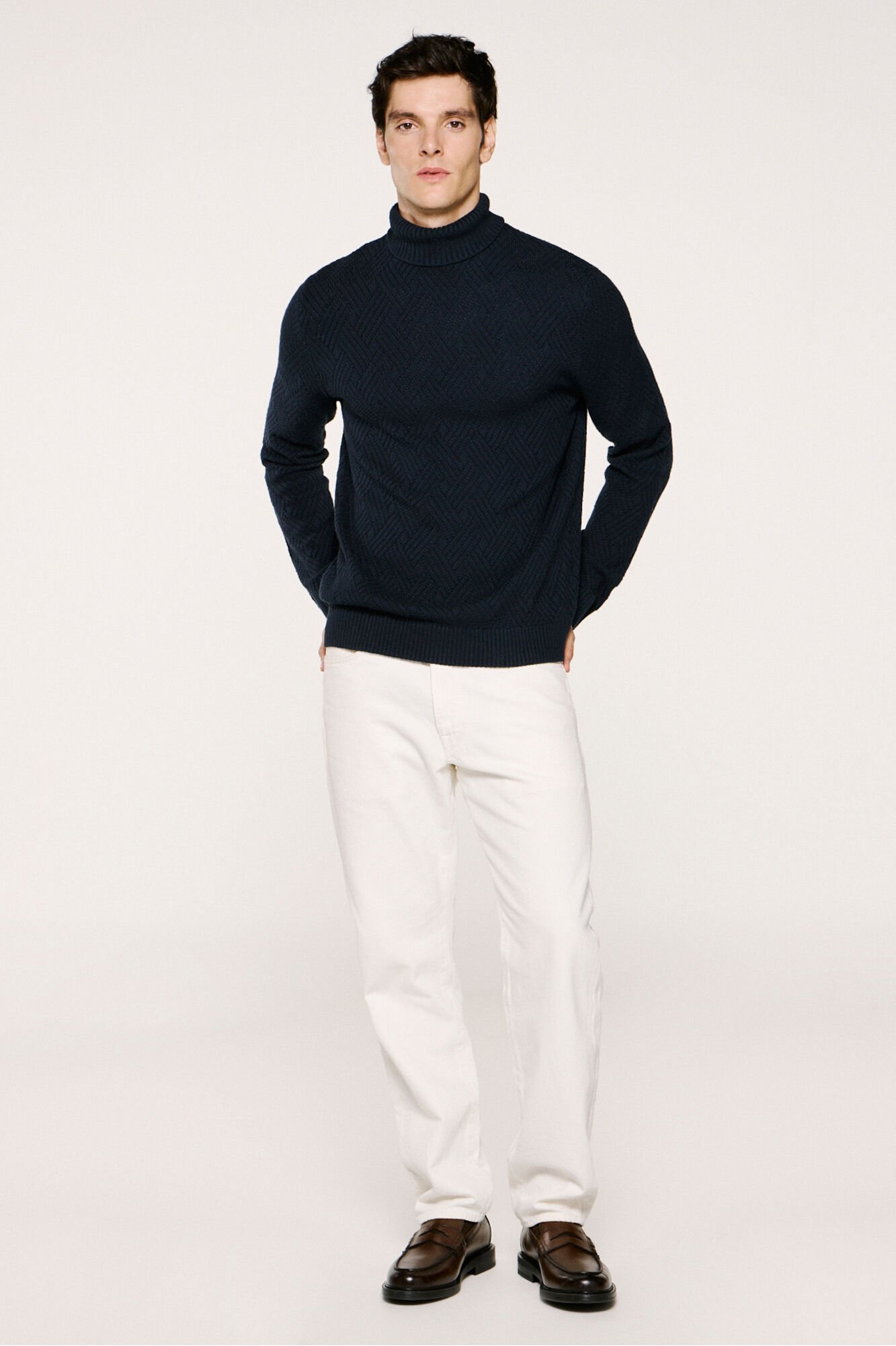 Selected Camisola estruturado de gola alta 100% algod&atilde;o org&acirc;nico 