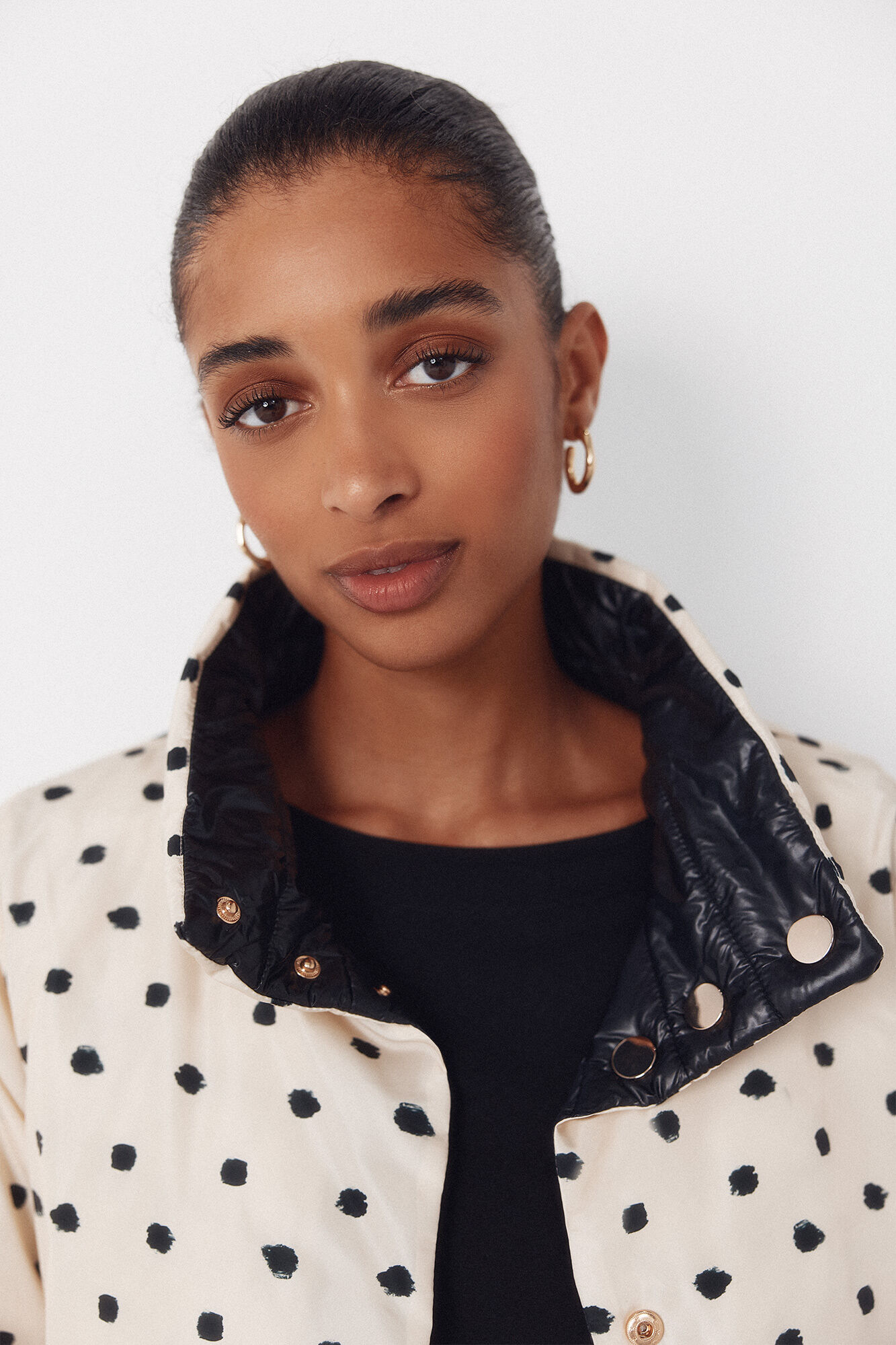 Cortefiel Reversible quilted jacket Black