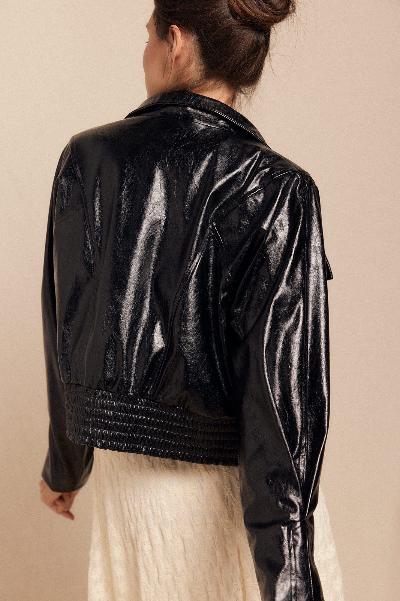 Slowlove Jaqueta com efeito pele brilhante Preto