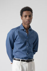 PuroEGO Camisa em denim de algod&atilde;o Azul