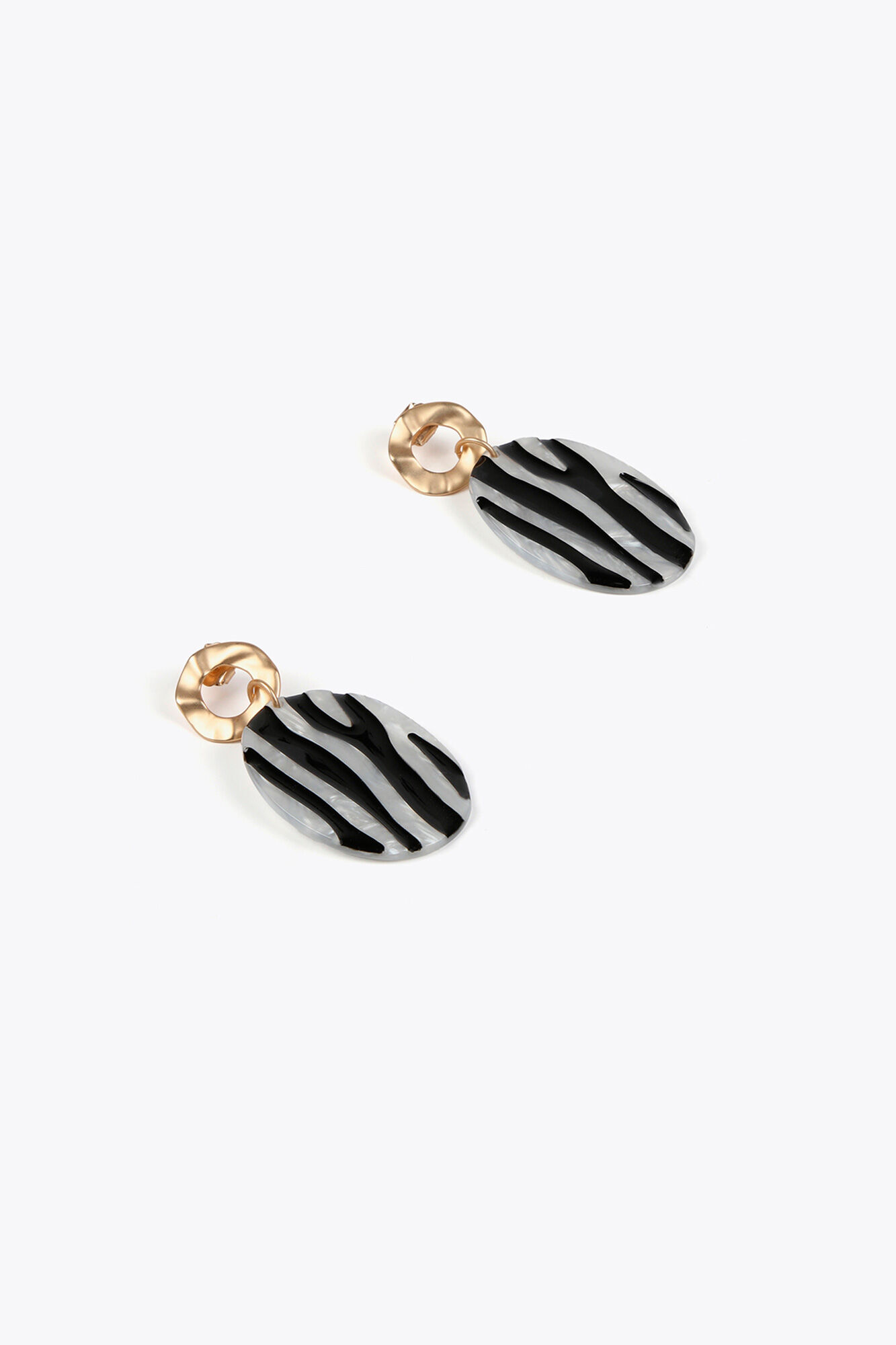 Lola Casademunt Pendientes efecto animal print zebra
