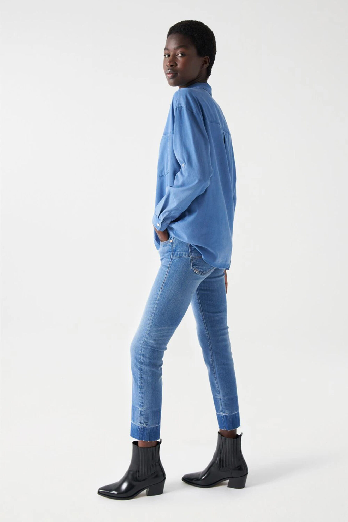 Salsa Jeans Regular fit lightdenim shirt Blue