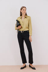 Cortefiel Satin-finish shirt Yellow