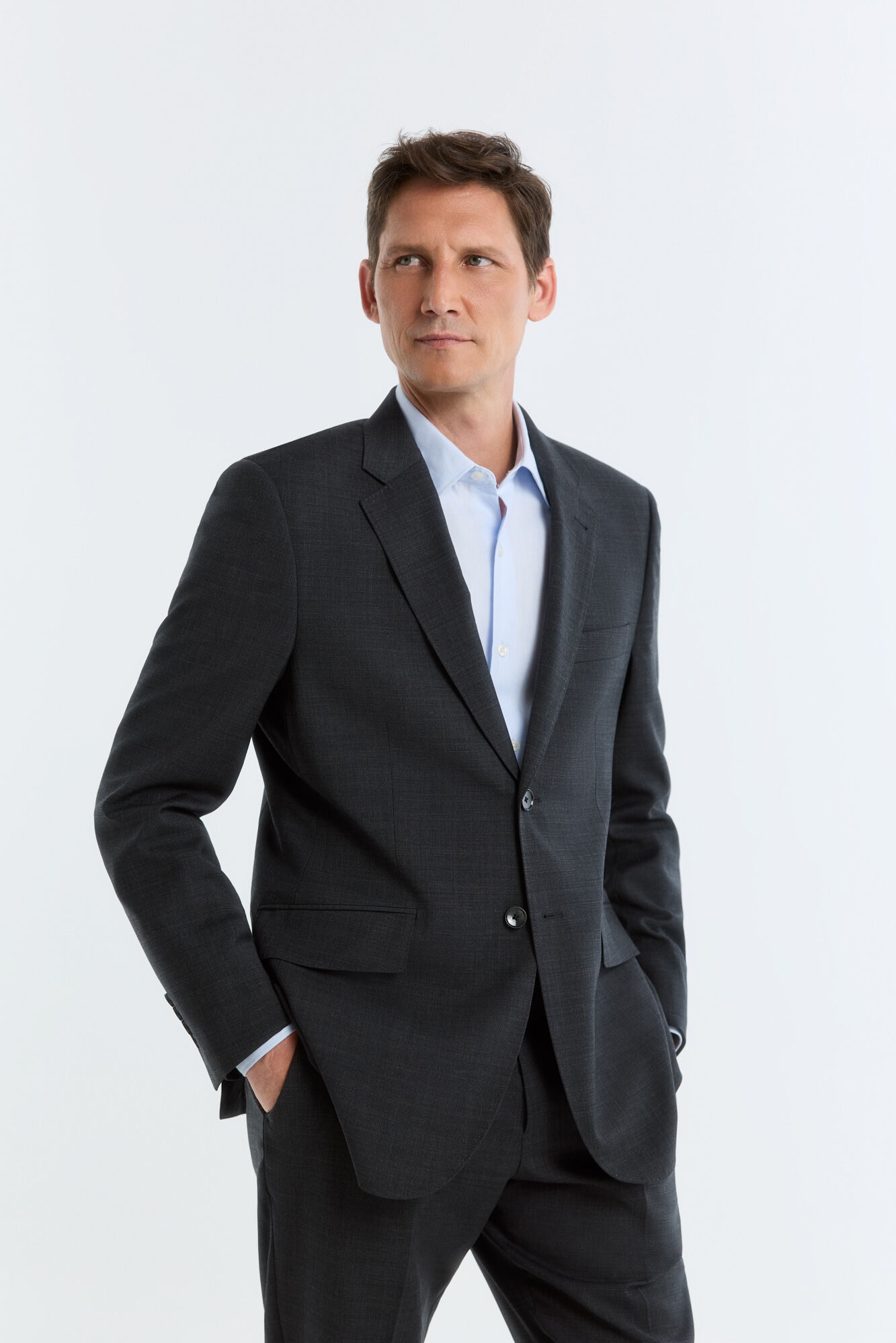 Cortefiel Twill smart fabric blazer Dark grey