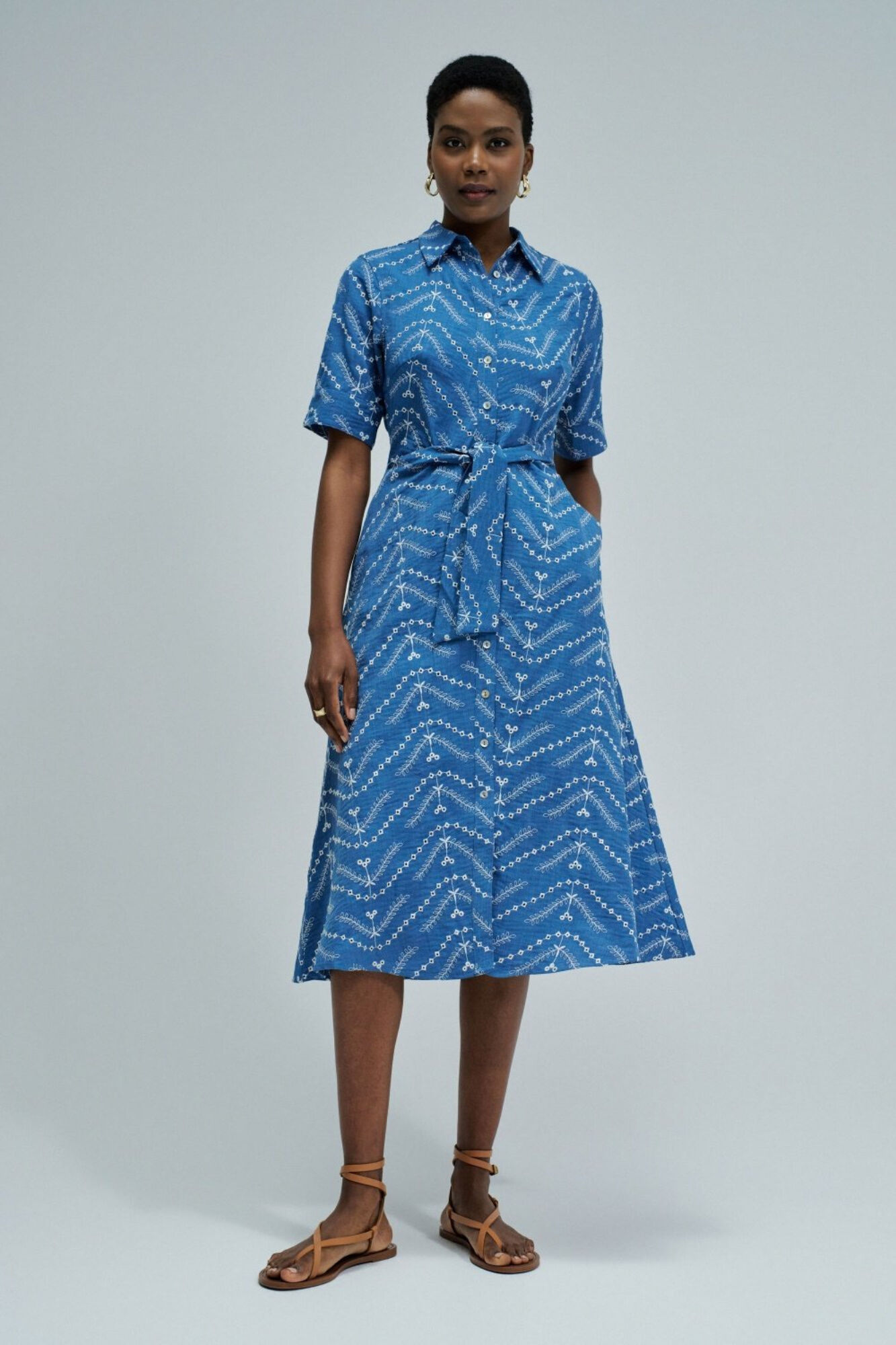 Salsa Jeans Vestido camiseiro midi Azul