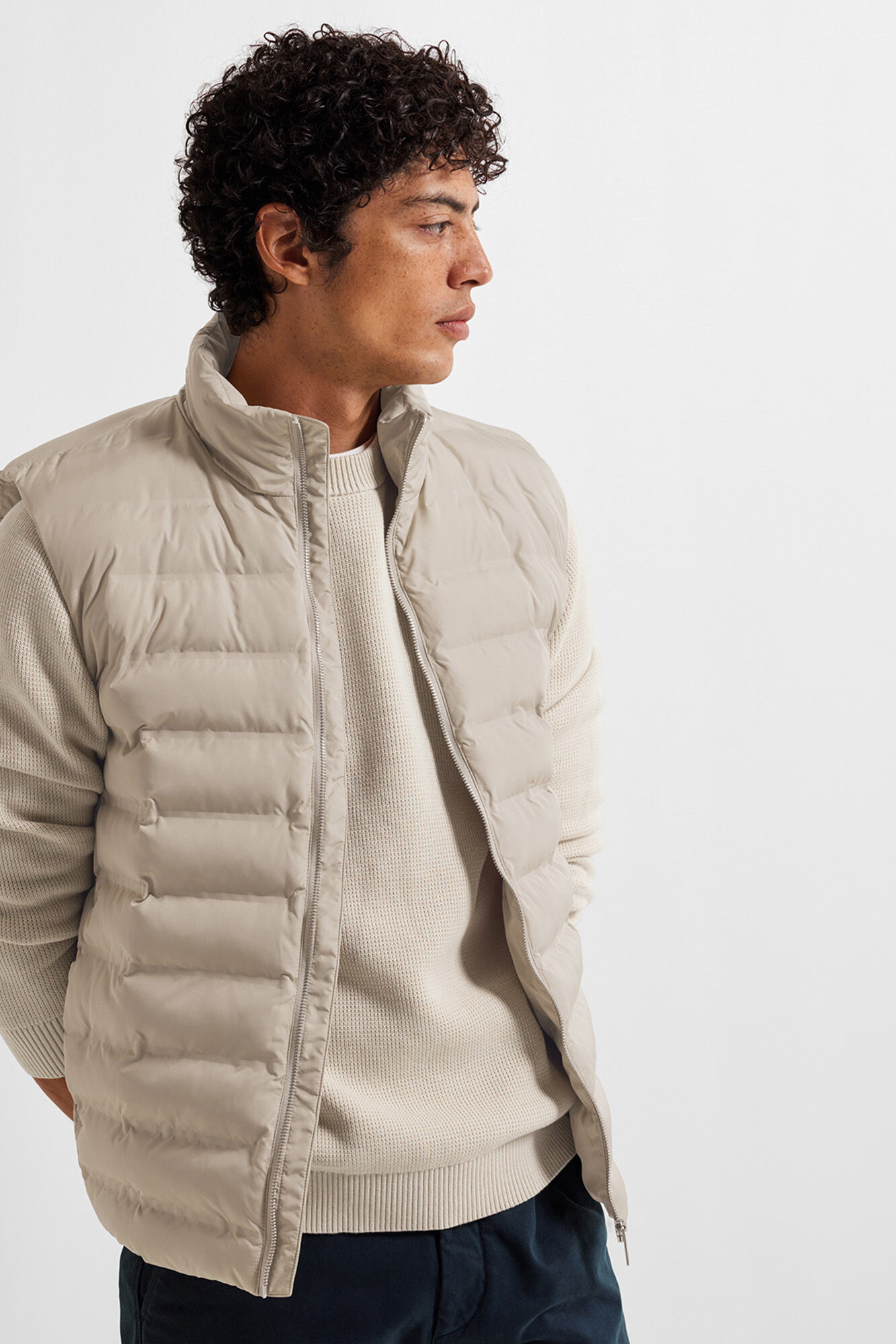 Selected Jersey estructura 100% algod&oacute;n org&aacute;nico. Beige